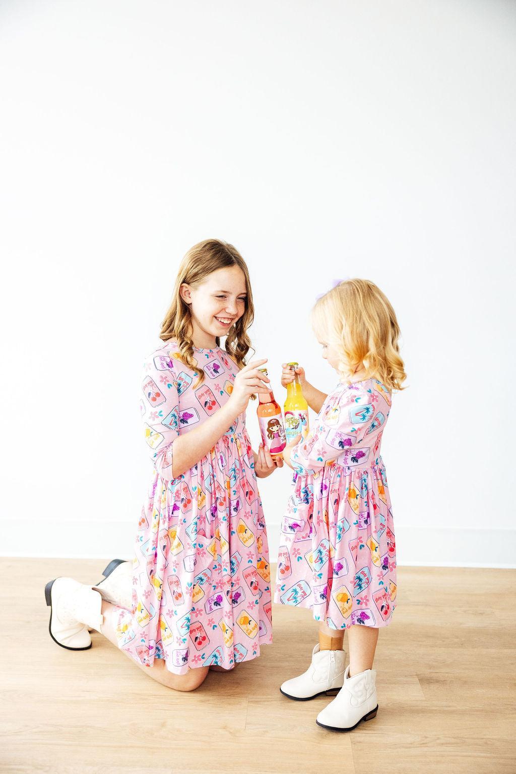 Girly Pop 3/4 Sleeve Pocket Twirl Dress - Image 8