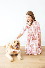 Goldendoodle 3/4 Sleeve Pocket Twirl Dress - Image 3