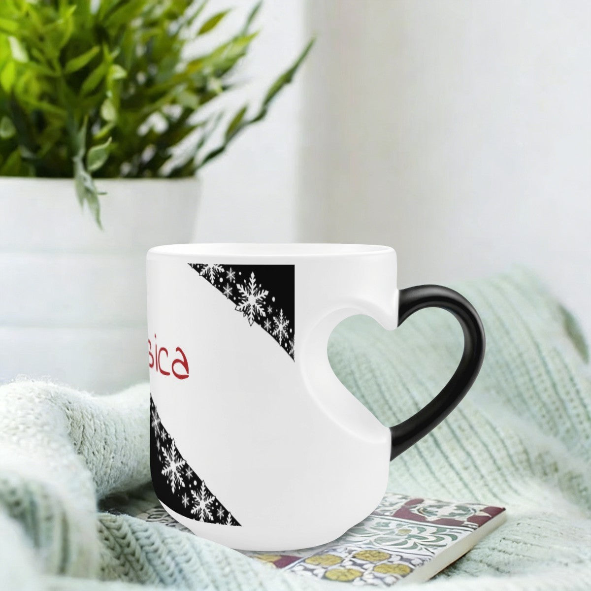 Personalized Heat-Reveal Snowflake Mug | Custom Name Winter Gift