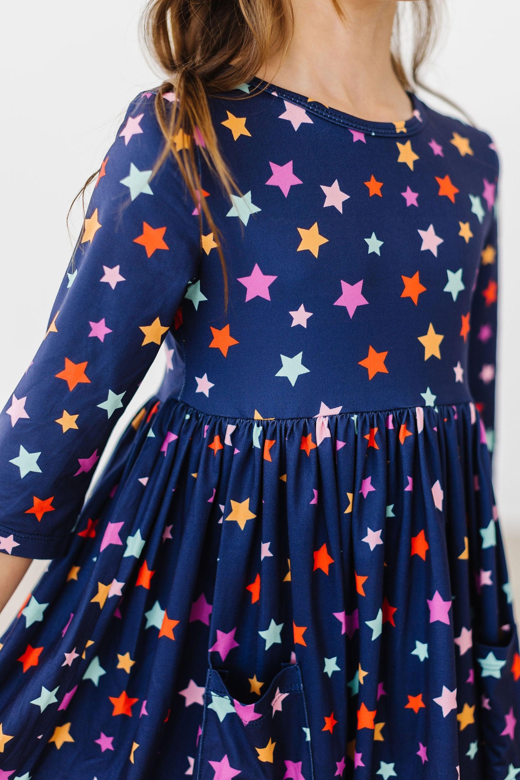Halloween Stars 3/4 Sleeve Pocket Twirl Dress - Image 2