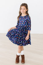 Halloween Stars 3/4 Sleeve Pocket Twirl Dress - Image 4