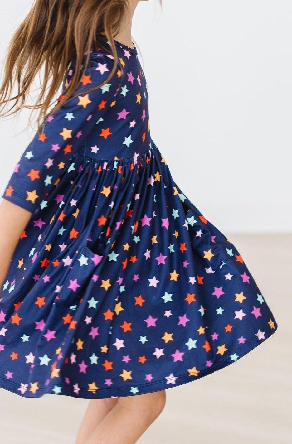 Halloween Stars 3/4 Sleeve Pocket Twirl Dress - Image 5