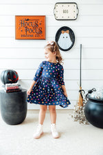 Halloween Stars 3/4 Sleeve Pocket Twirl Dress - Image 7