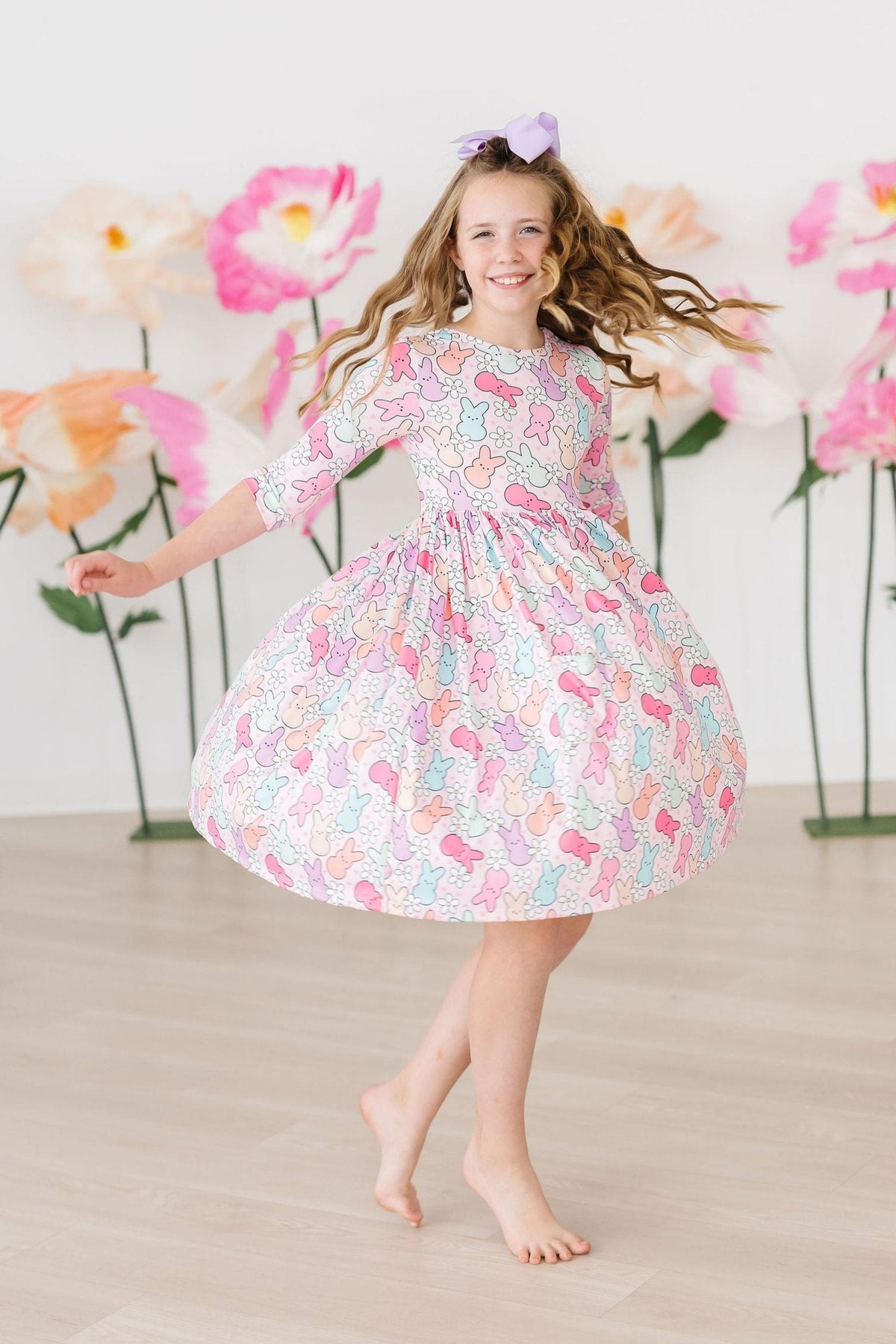 Hangin with my Peeps 3/4 Sleeve Pocket Twirl Dress - Image 4