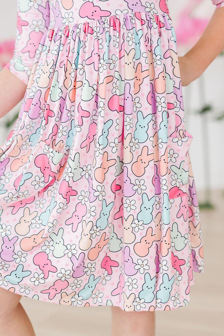 Hangin with my Peeps 3/4 Sleeve Pocket Twirl Dress - Image 5