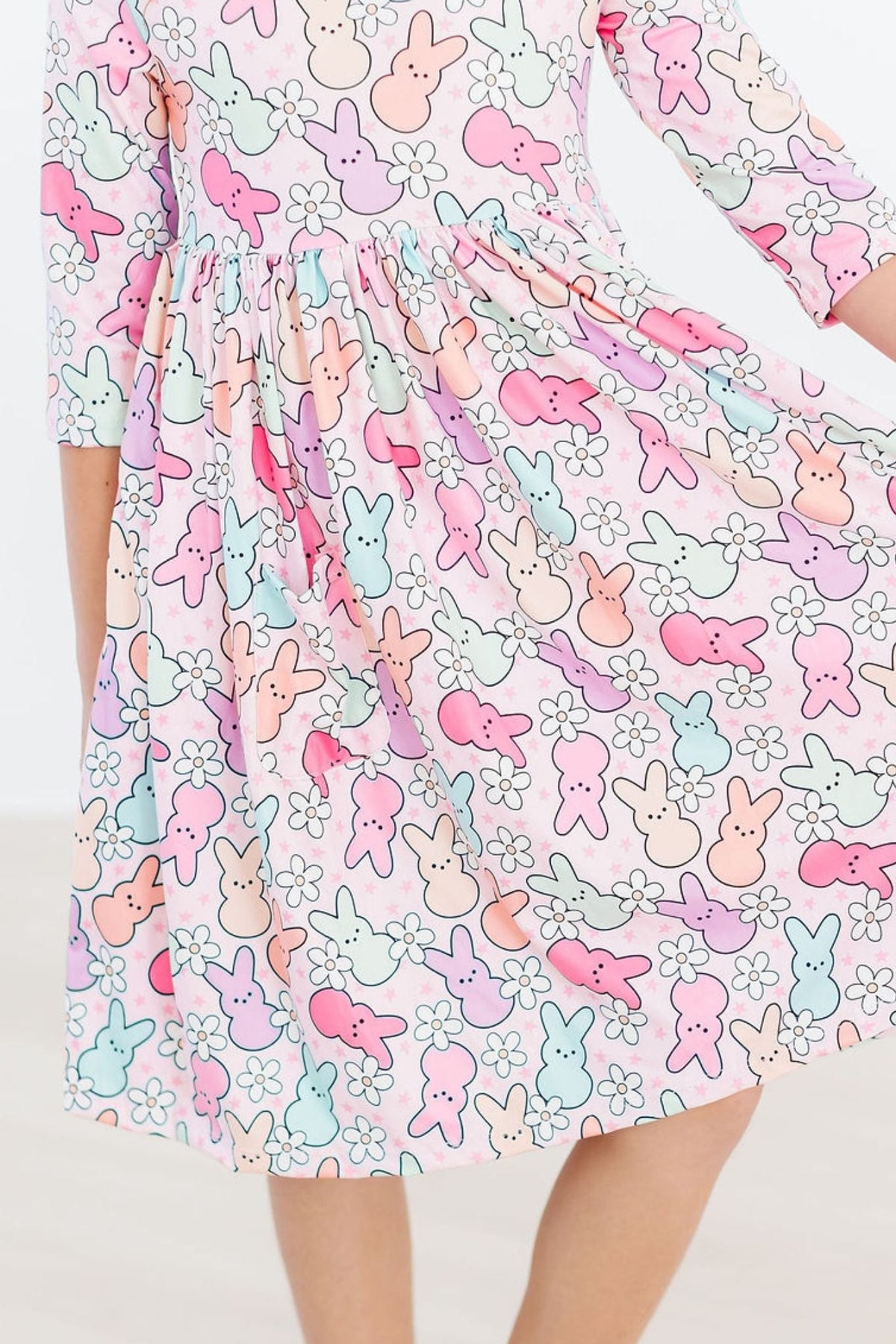 Hangin with my Peeps 3/4 Sleeve Pocket Twirl Dress - Image 6