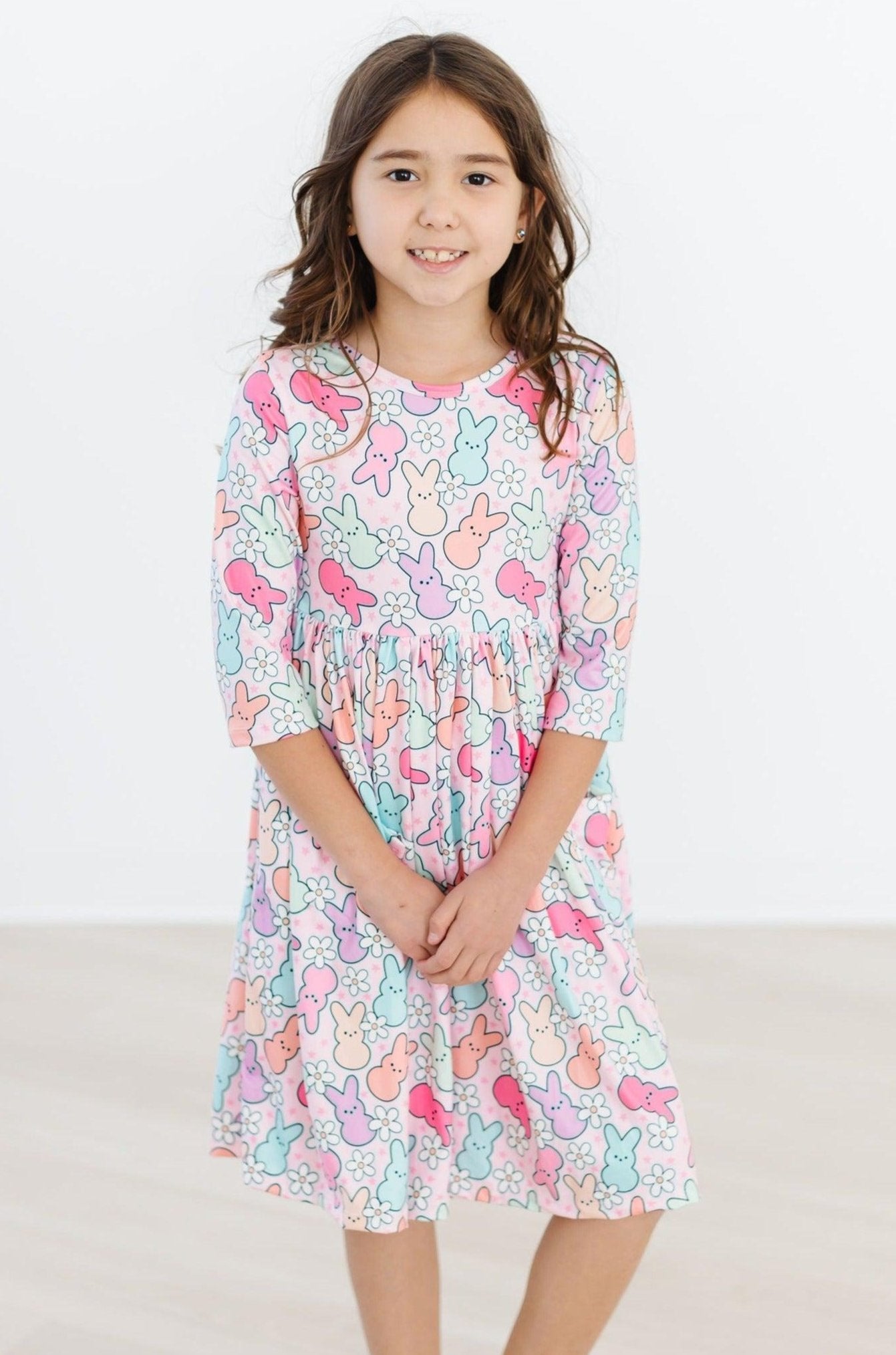 Hangin with my Peeps 3/4 Sleeve Pocket Twirl Dress - Image 7