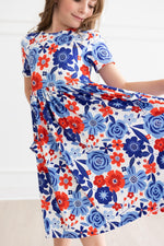 Happy 4th Floral Floral S/S Pocket Twirl Dress - Image 3