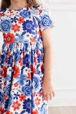 Happy 4th Floral Floral S/S Pocket Twirl Dress - Image 4