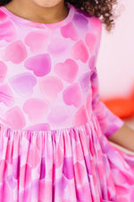Happy Heart Day 3/4 Sleeve Pocket Twirl Dress - Image 7