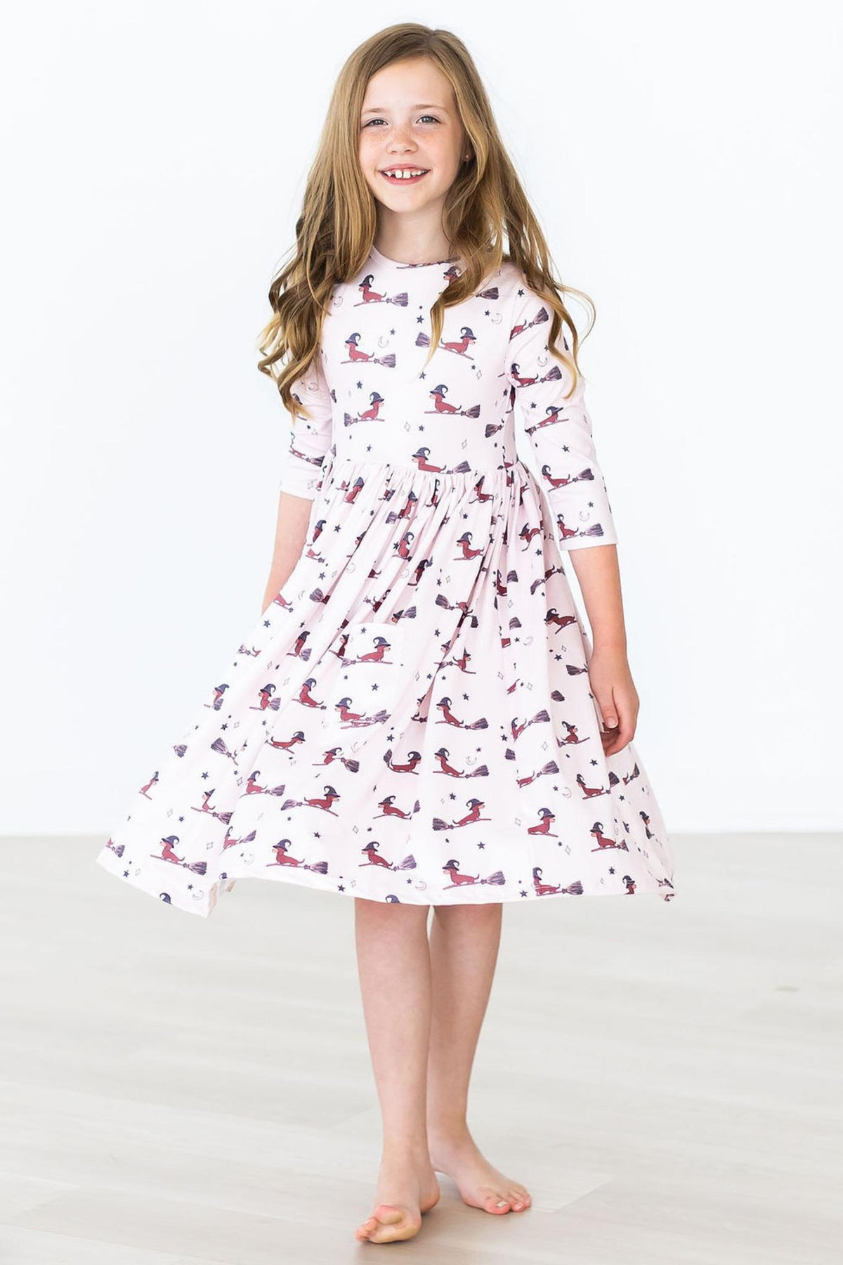 Happy Howl-oween 3/4 Sleeve Pocket Twirl Dress - Image 5
