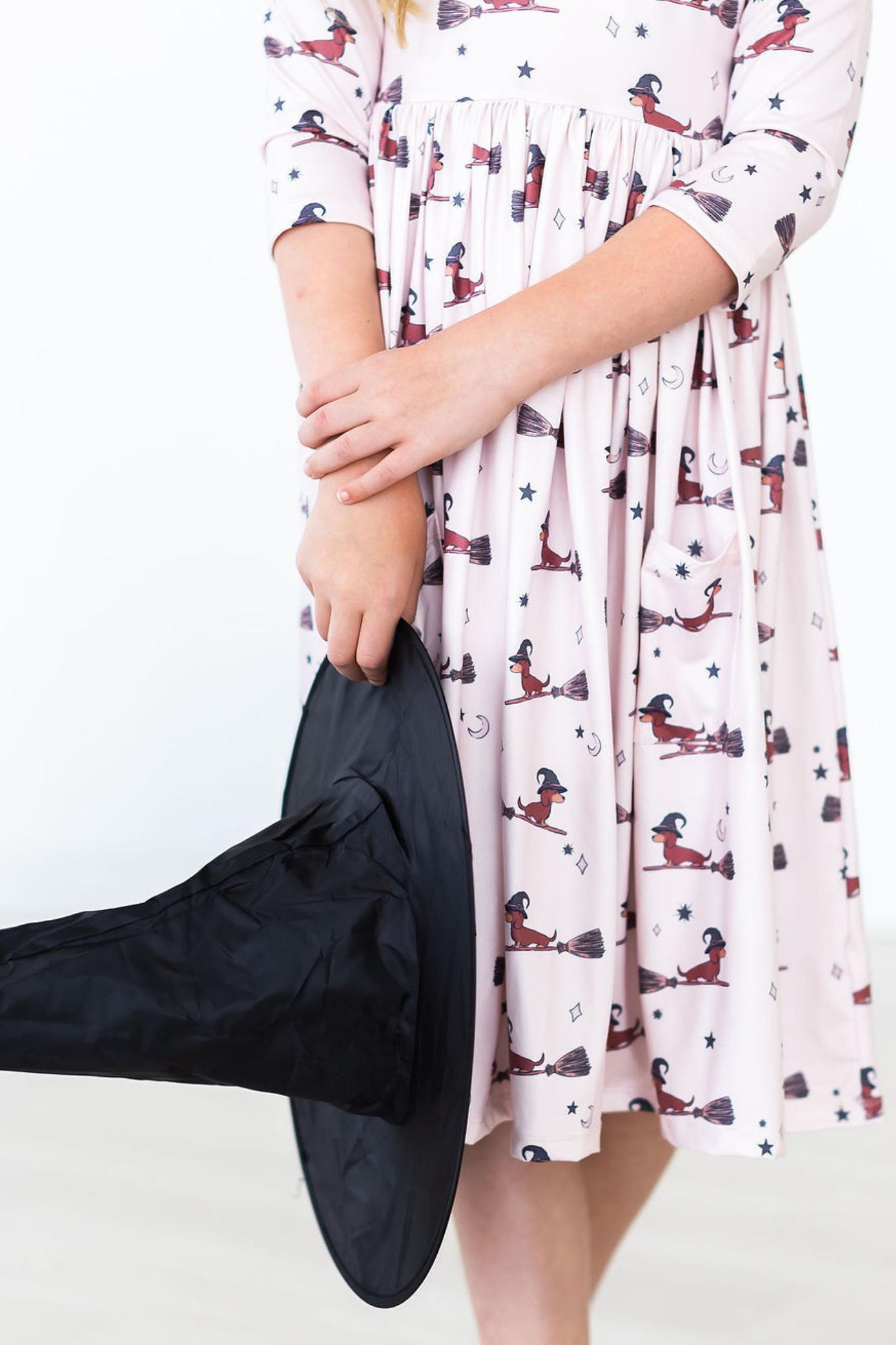 Happy Howl-oween 3/4 Sleeve Pocket Twirl Dress - Image 7