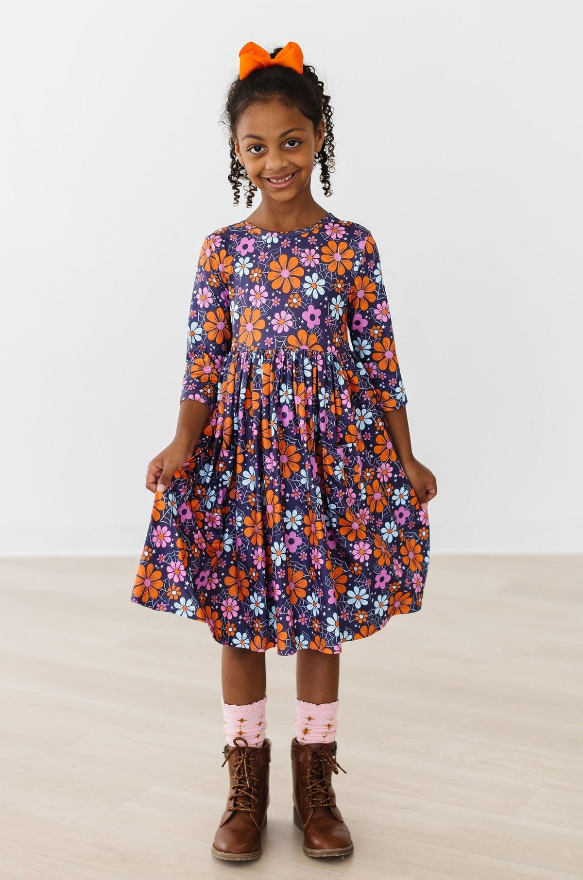 Haunted Garden 3/4 Sleeve Pocket Twirl Dress - Image 2