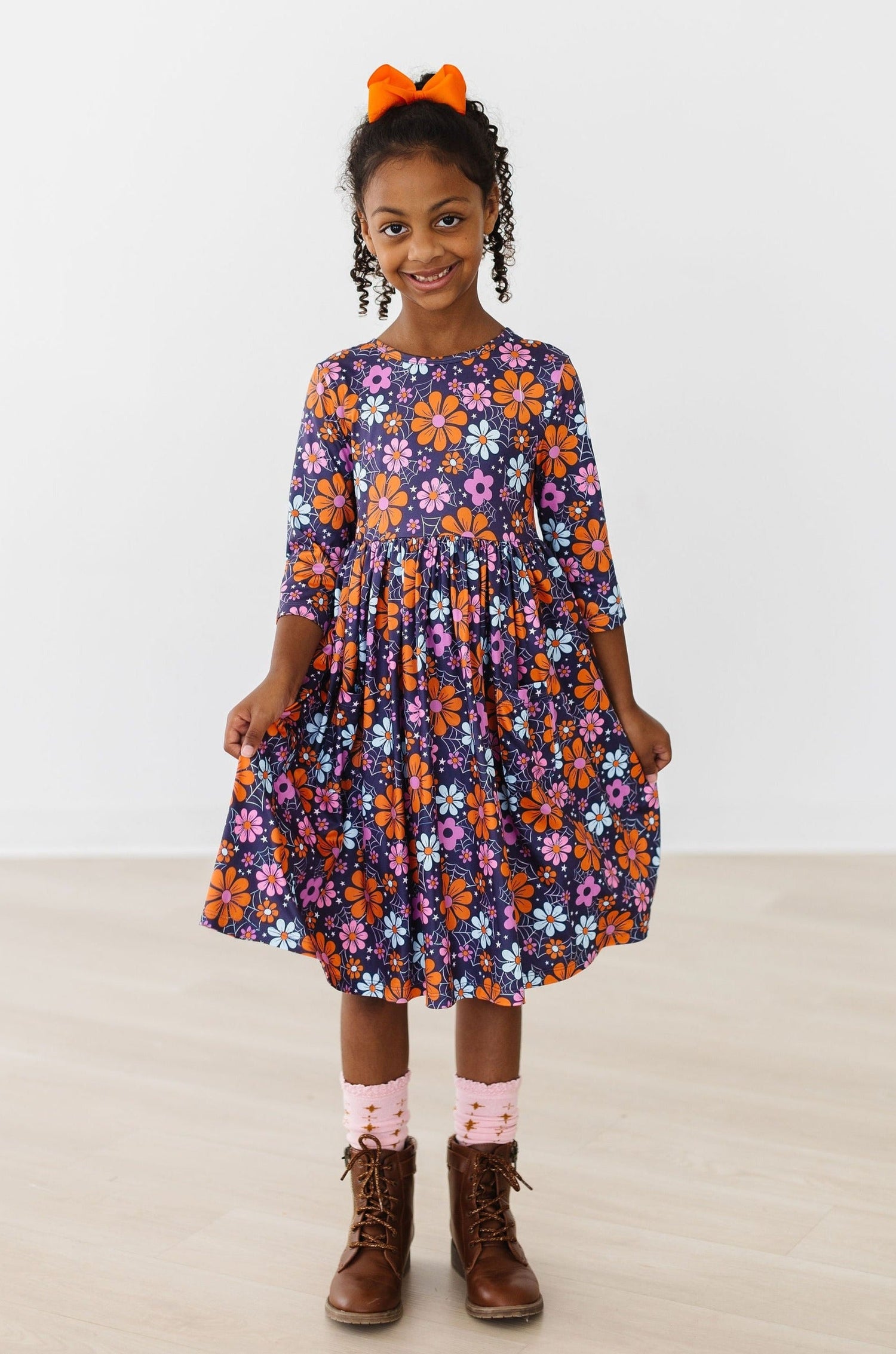 Haunted Garden 3/4 Sleeve Pocket Twirl Dress - Image 2