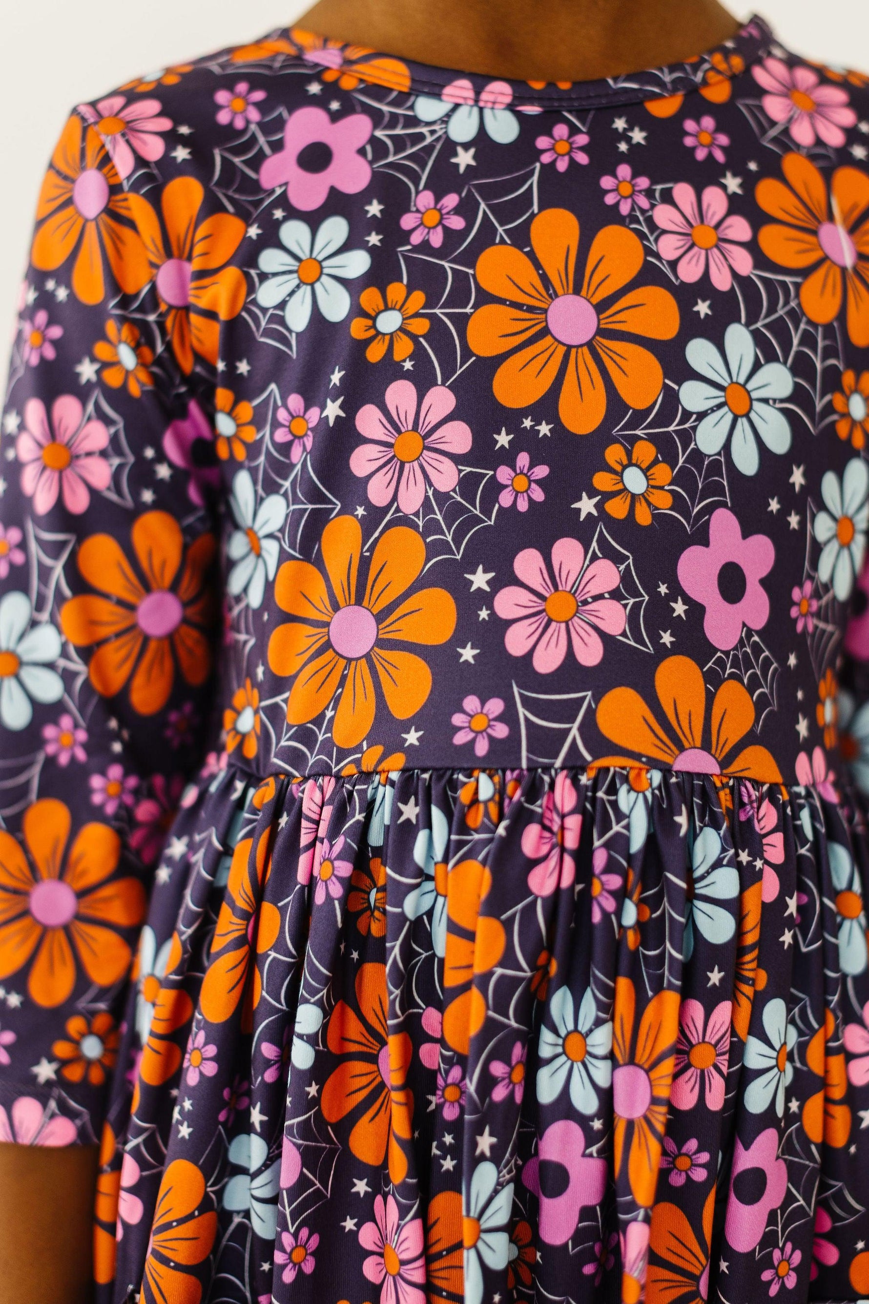 Haunted Garden 3/4 Sleeve Pocket Twirl Dress - Image 4