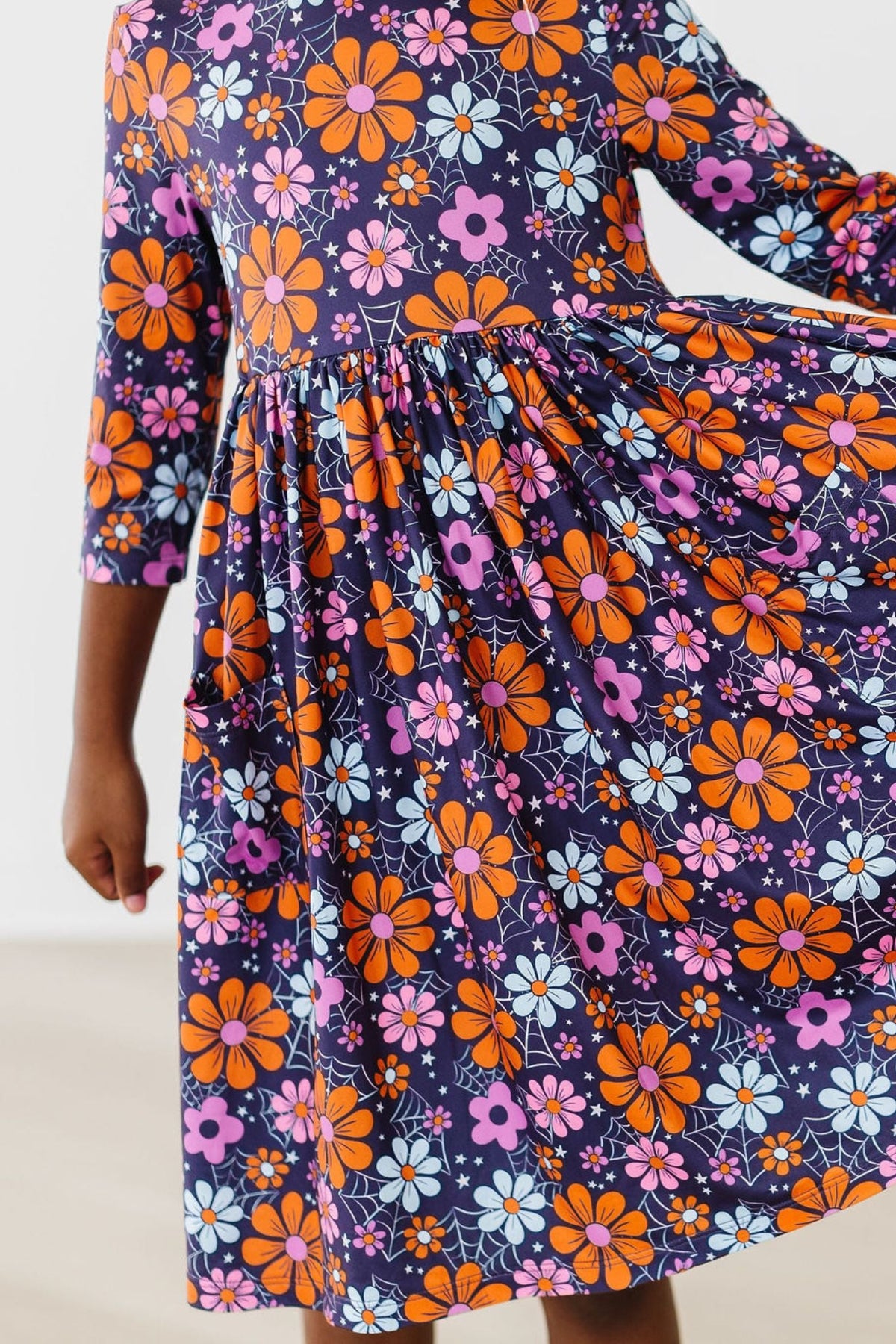 Haunted Garden 3/4 Sleeve Pocket Twirl Dress - Image 6