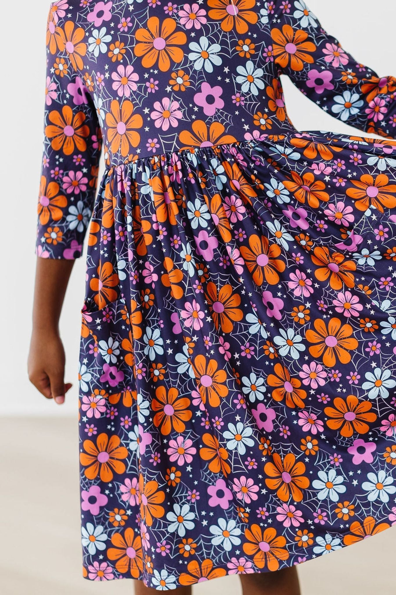 Haunted Garden 3/4 Sleeve Pocket Twirl Dress - Image 6