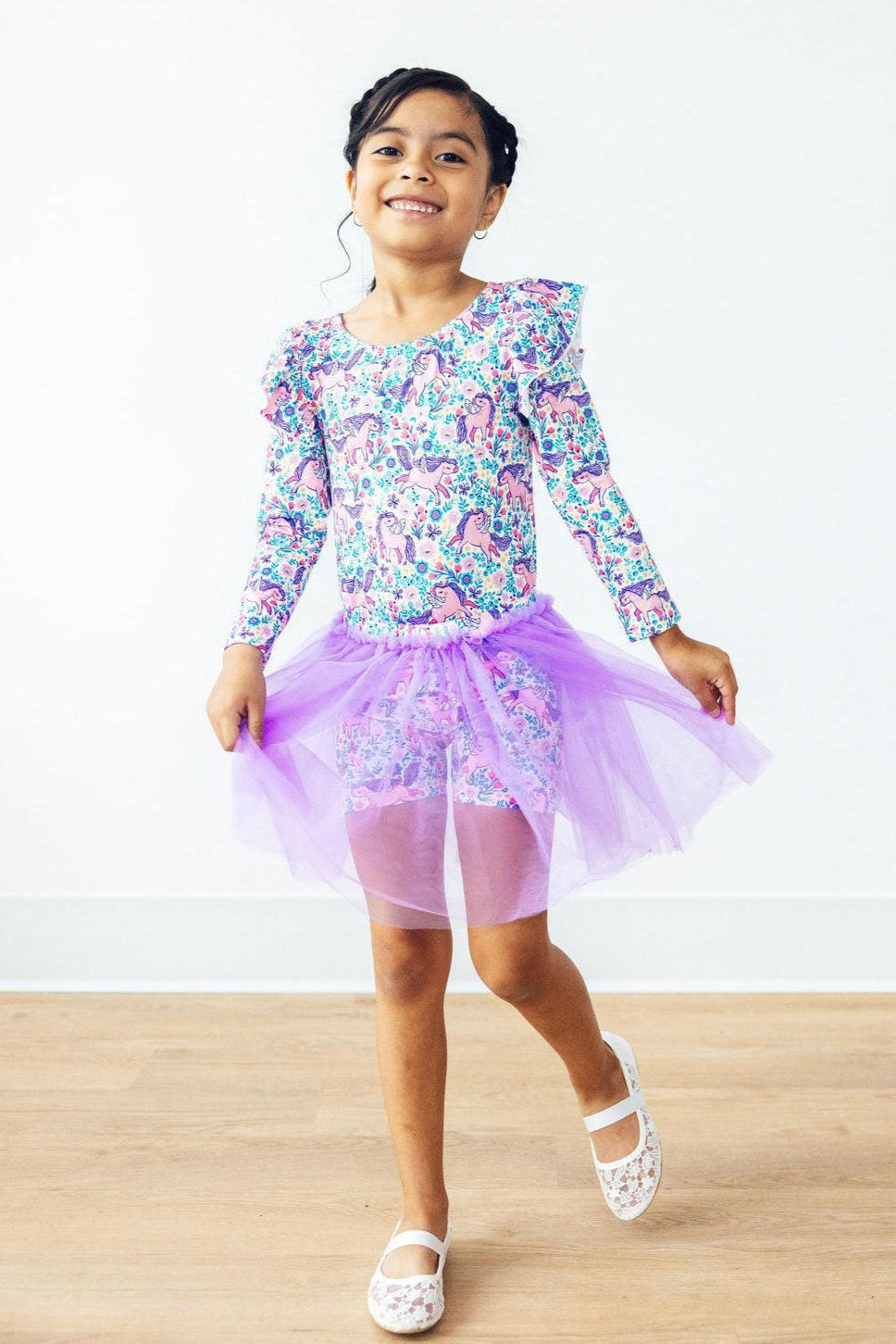 Head in the Clouds L/S Flutter Sleeve Leotard - Image 3