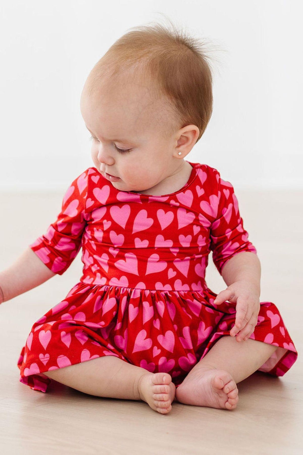 Hearts & Hugs 3/4 Sleeve Twirl Bodysuit - Image 4
