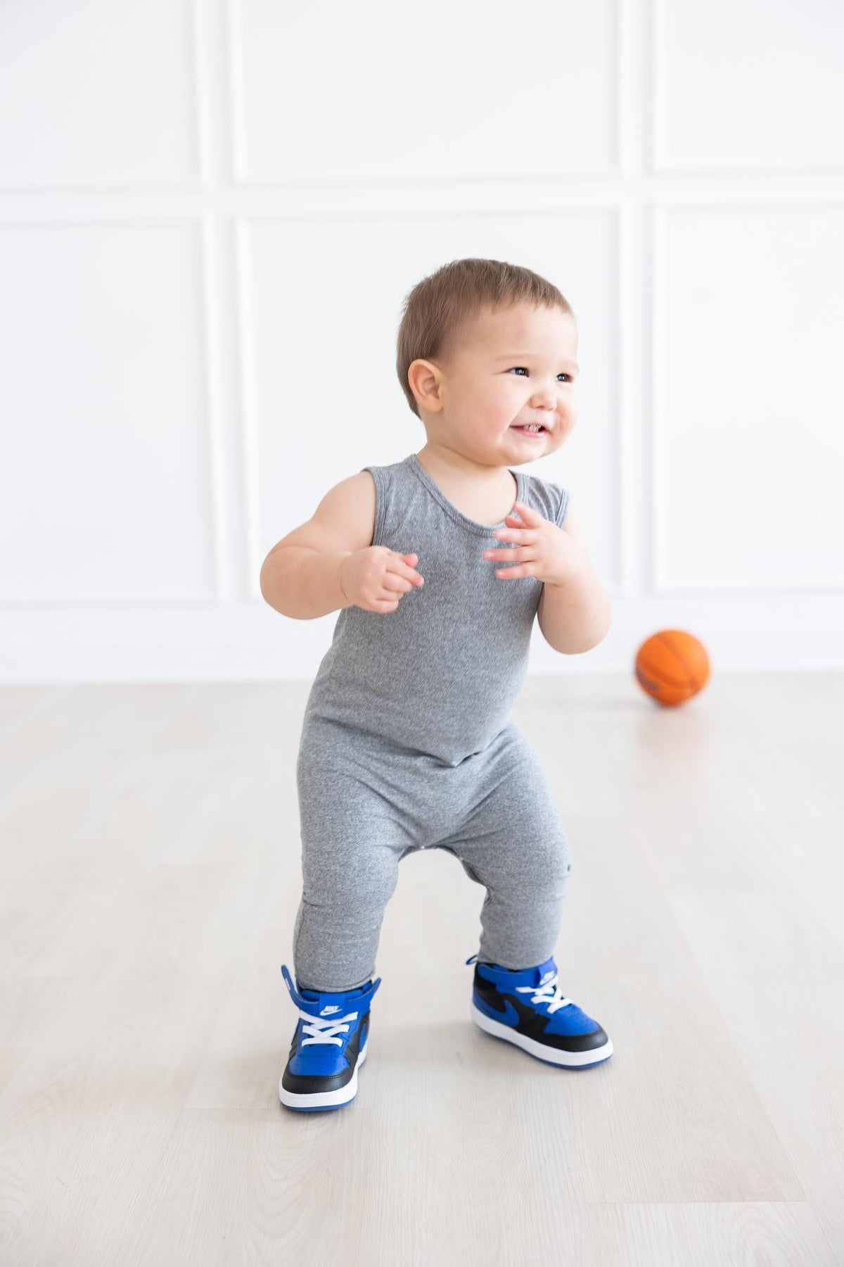 Heather Gray Tank One-Piece Jogger - Image 4