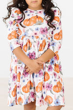 Hey Pumpkin 3/4 Sleeve Ruffle Twirl Dress - Image 4