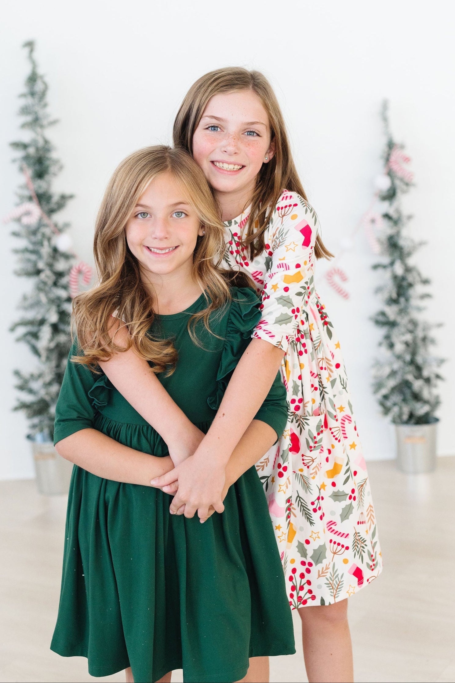 Holly Jolly Christmas 3/4 Sleeve Pocket Twirl Dress - Image 3