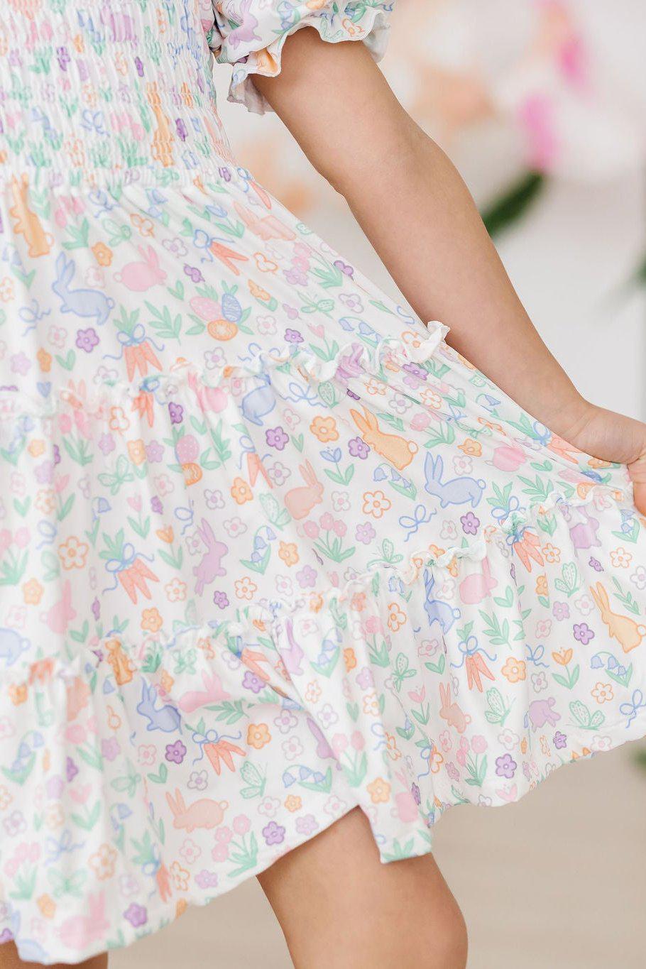 Hoppy Easter Smocked Ruffle Dress - Image 5