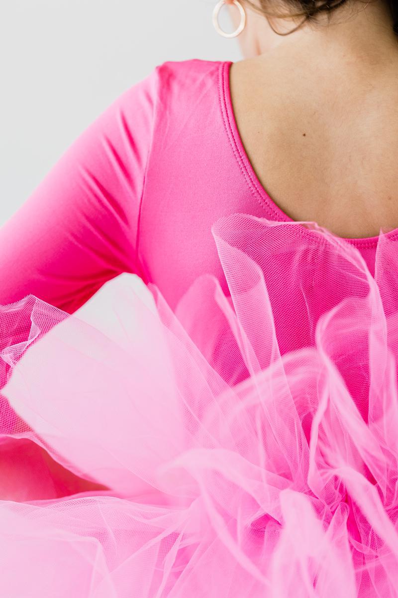 Hot Pink 3/4 Tutu Leotard - Image 3