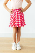 Hot Pink Gingham Ruffle Twirl Skort - Image 4