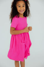Hot Pink S/S Pocket Twirl Dress - Image 5