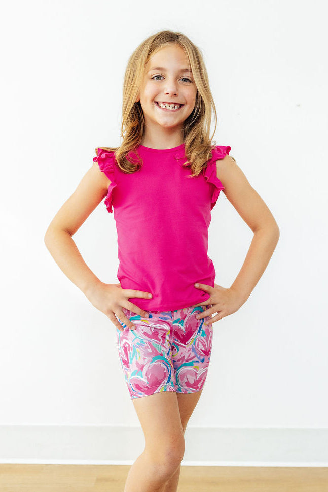 Hot Pink S/S Ruffle Tee - Image 2