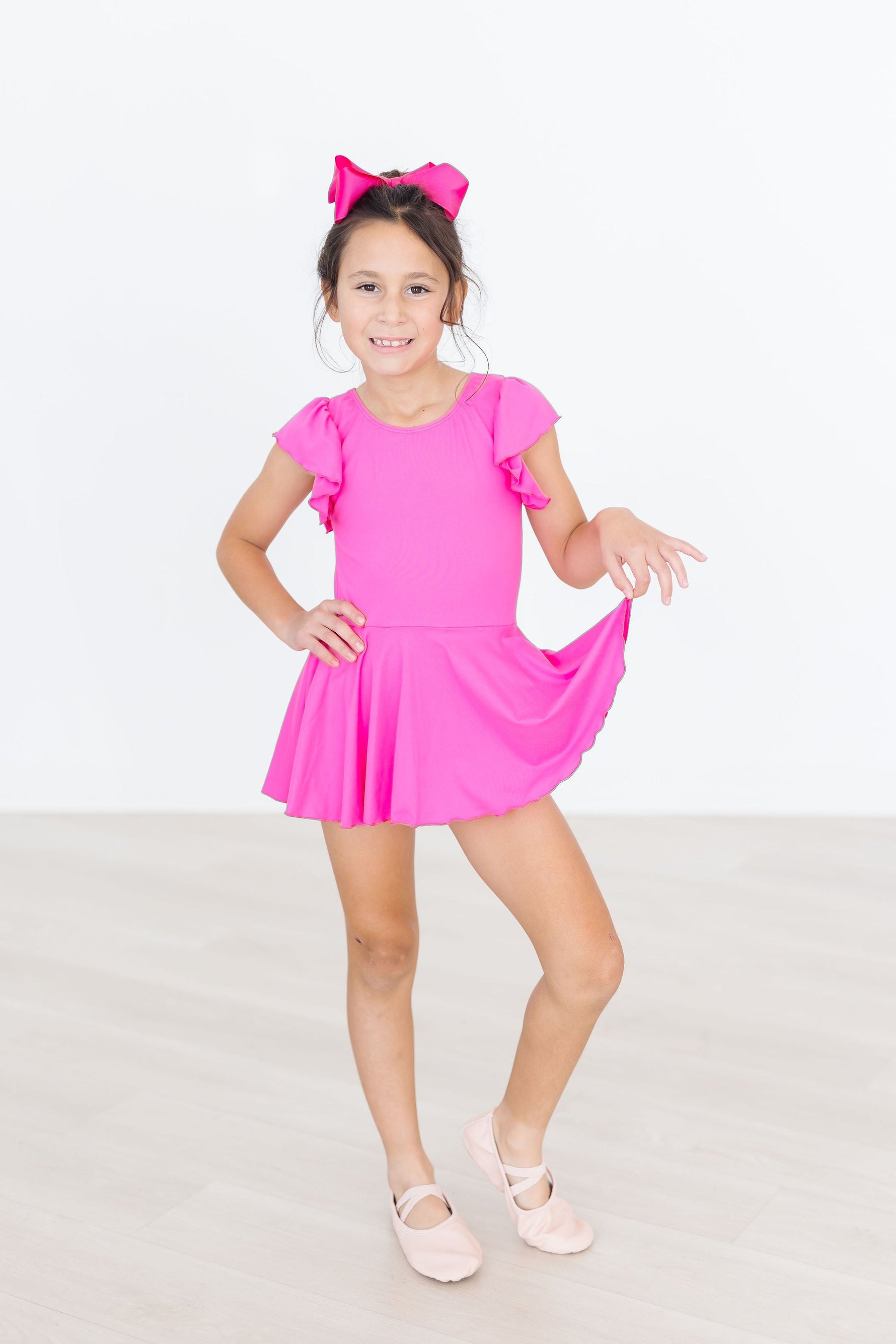 Hot Pink S/S Twirl Leotard - Image 5