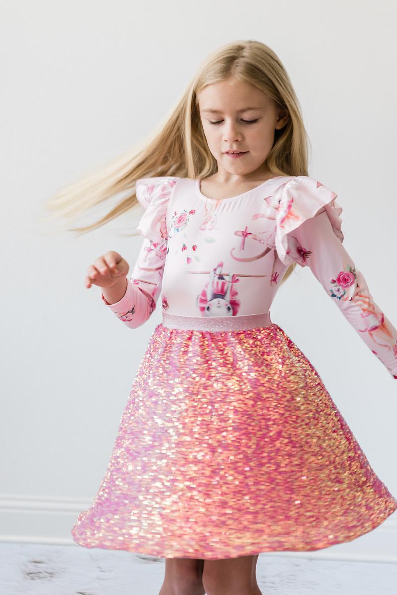 Hot Pink Sequin Twirl Skort - Image 4
