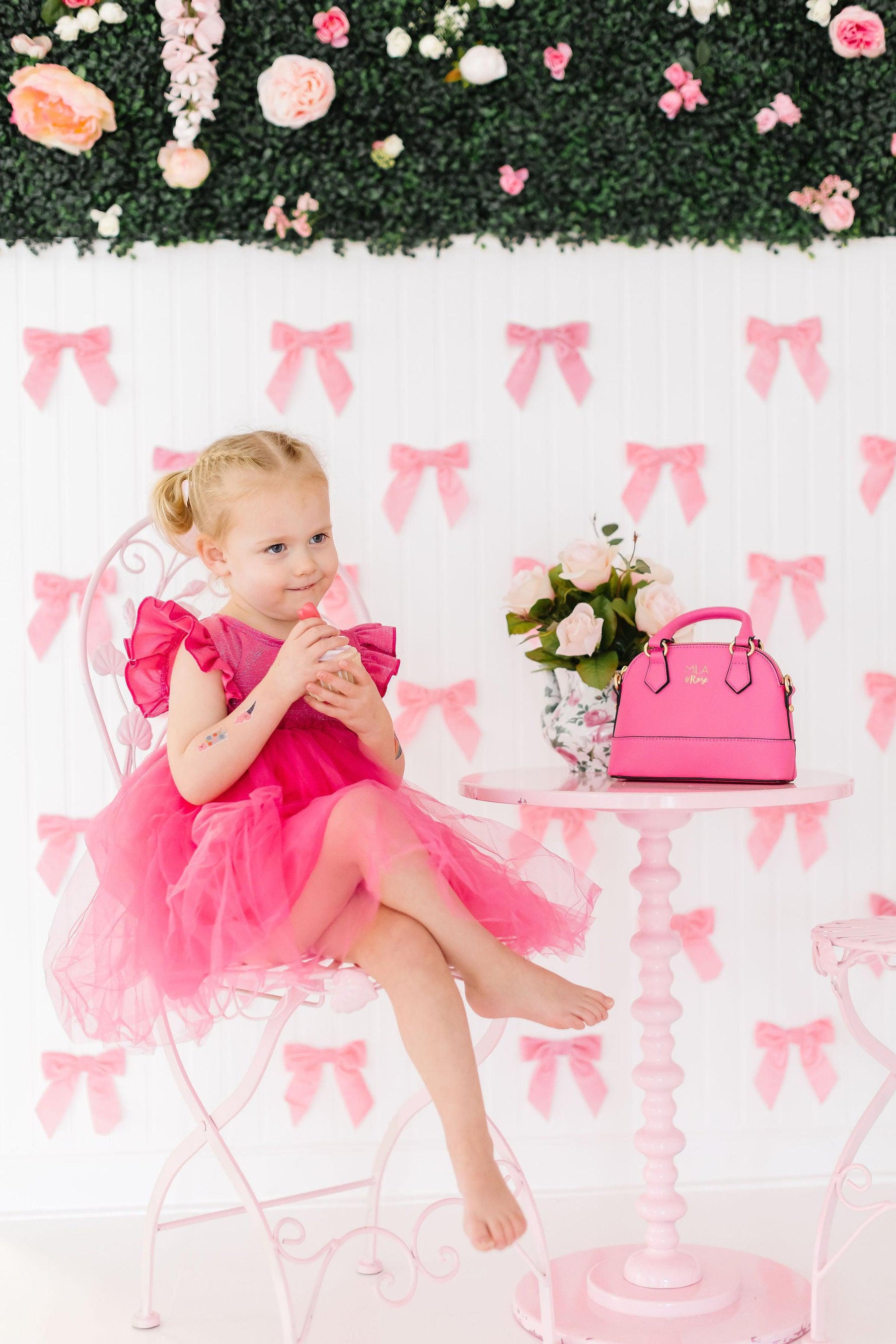 Hot Pink Shimmer Tutu Dress - Image 5