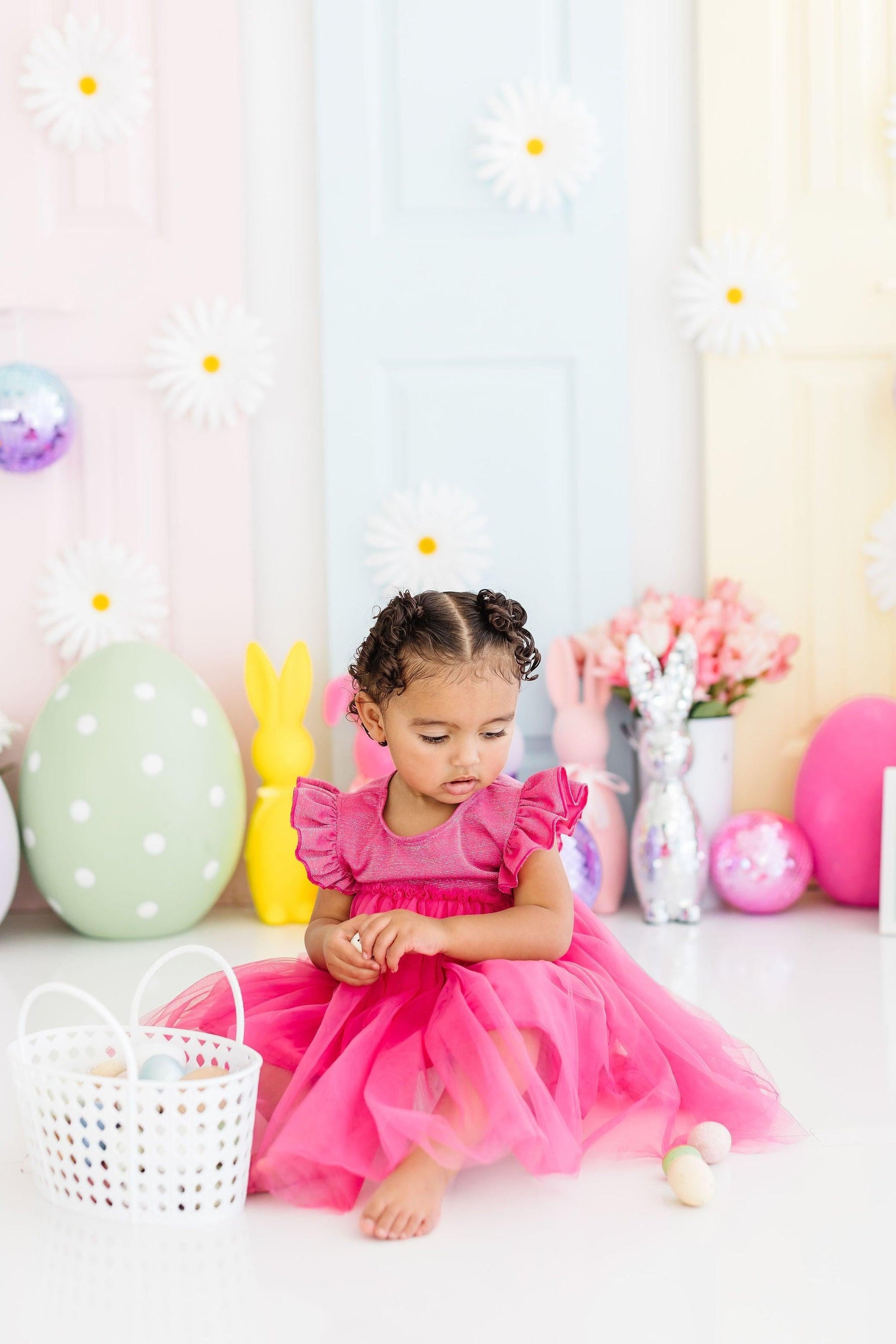 Hot Pink Shimmer Tutu Dress - Image 6