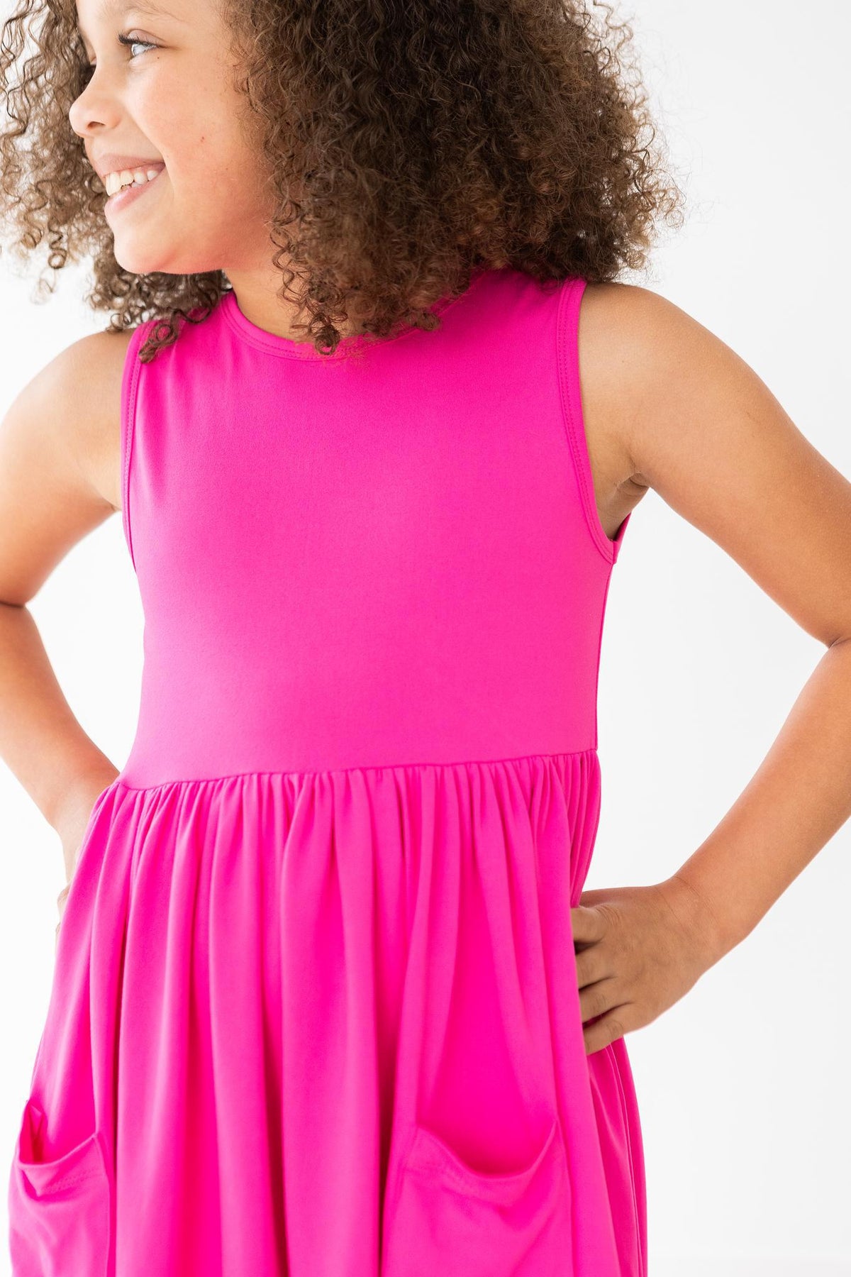 Hot Pink Tank Pocket Twirl Dress - Image 2