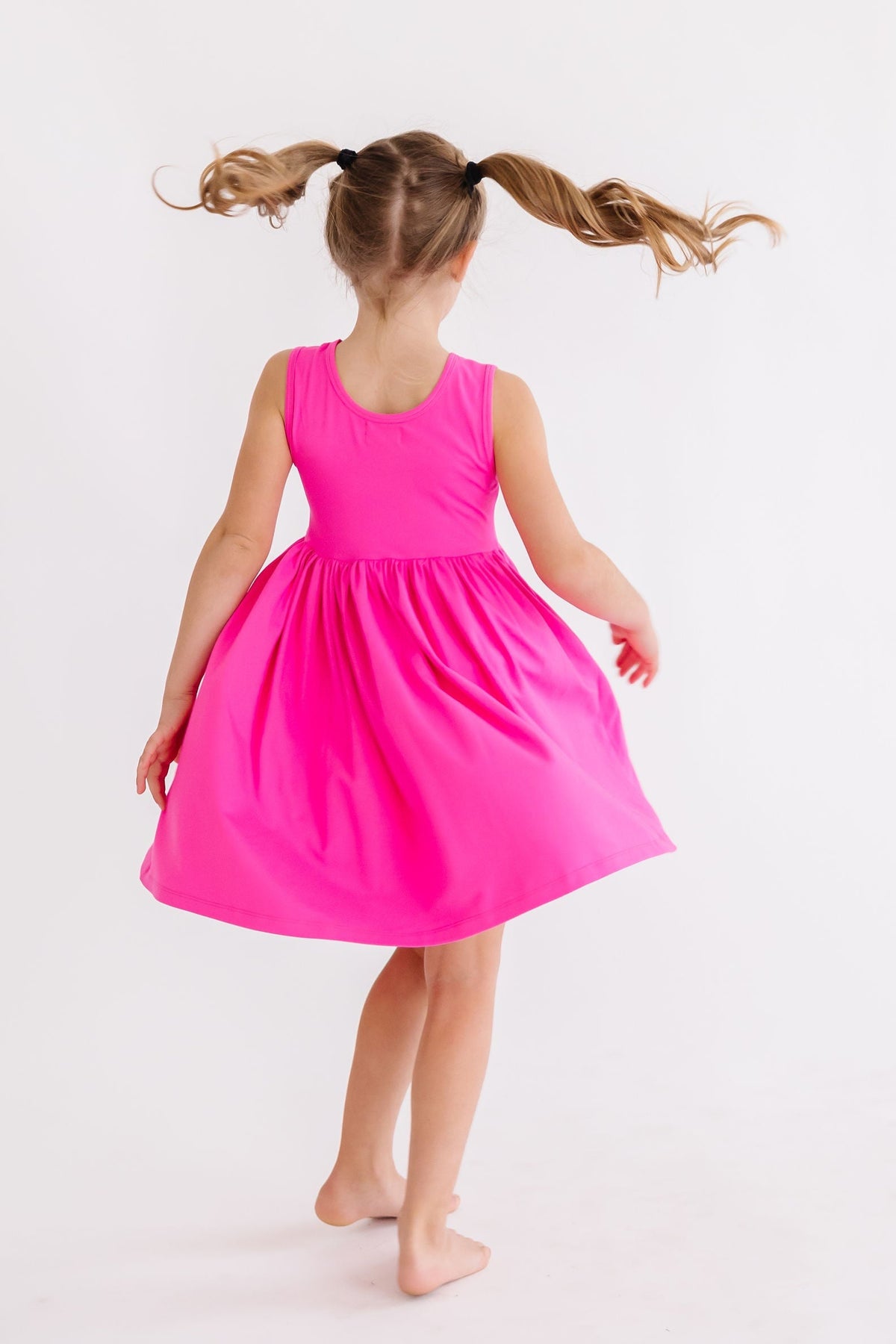 Hot Pink Tank Pocket Twirl Dress - Image 3