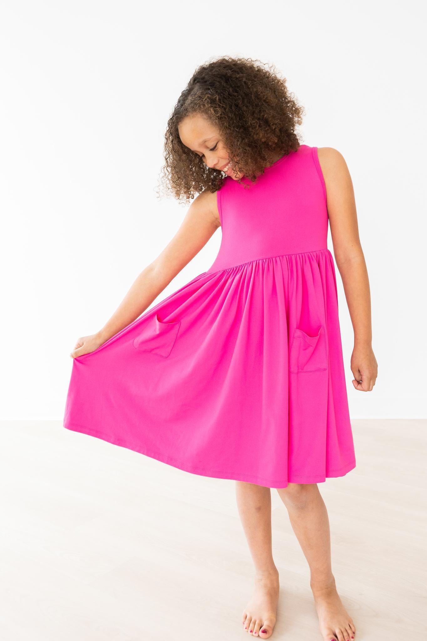 Hot Pink Tank Pocket Twirl Dress - Image 6