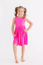Hot Pink Tank Pocket Twirl Dress - Image 7