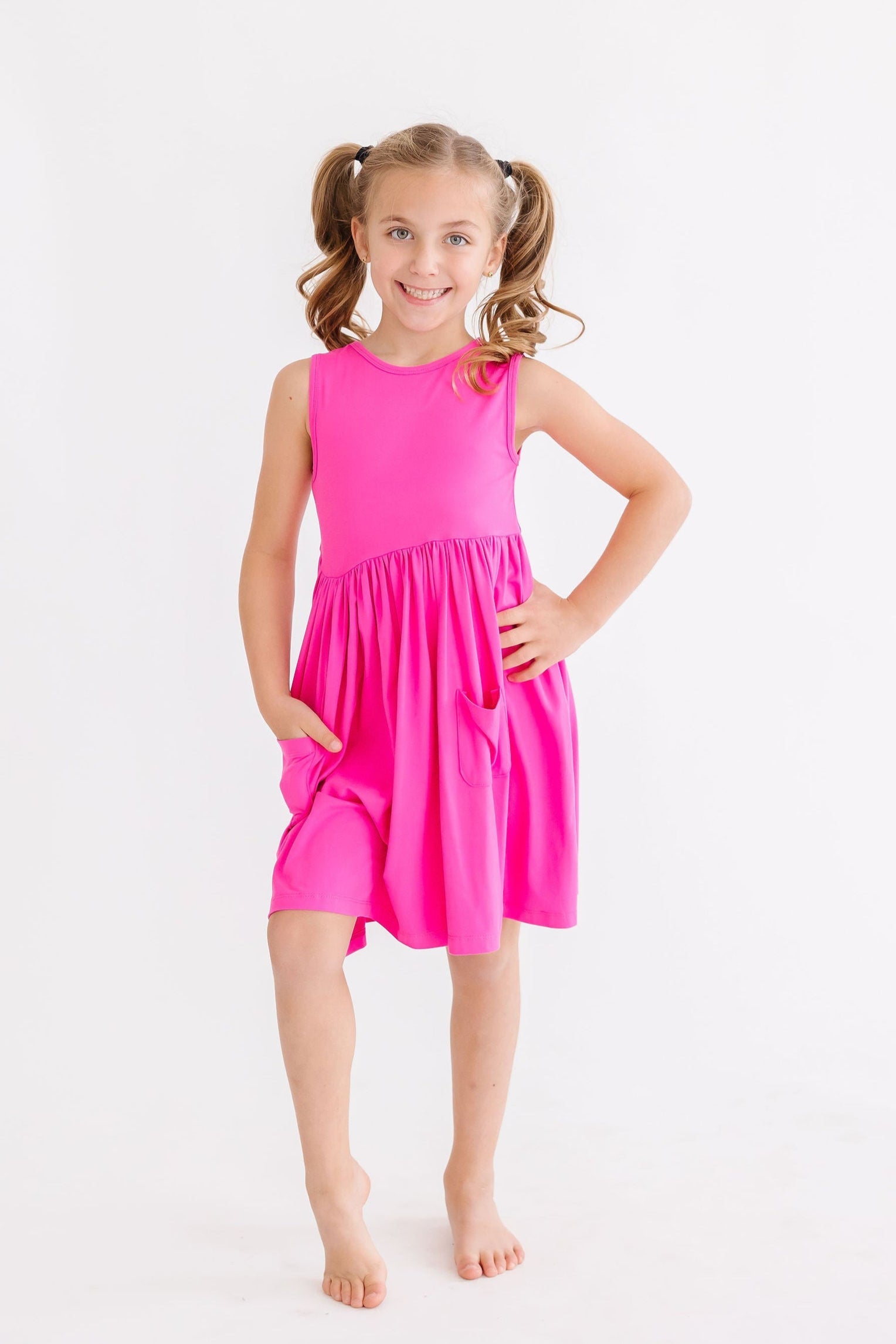 Hot Pink Tank Pocket Twirl Dress - Image 7
