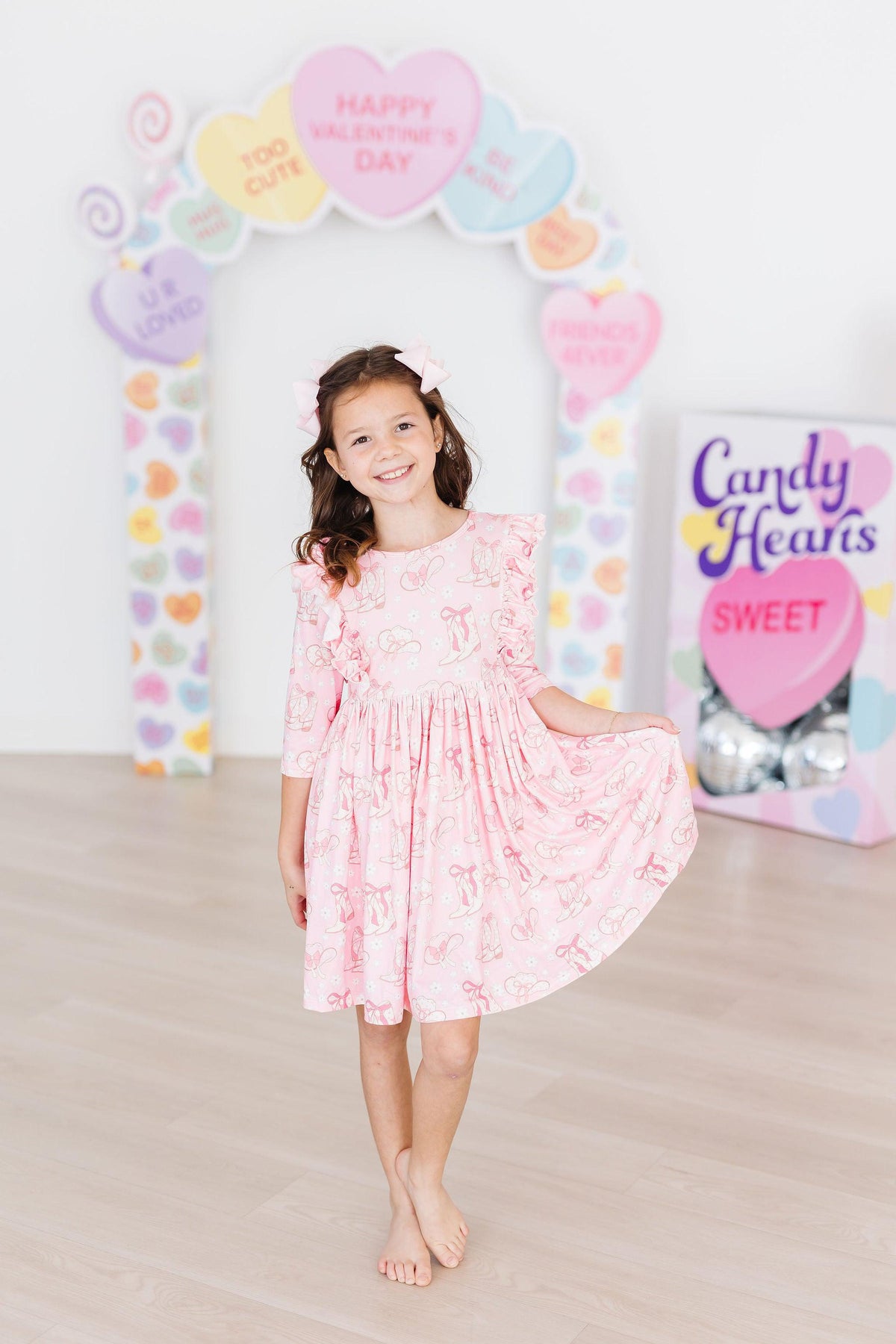 Howdy 3/4 Sleeve Ruffle Twirl Dress - Image 5