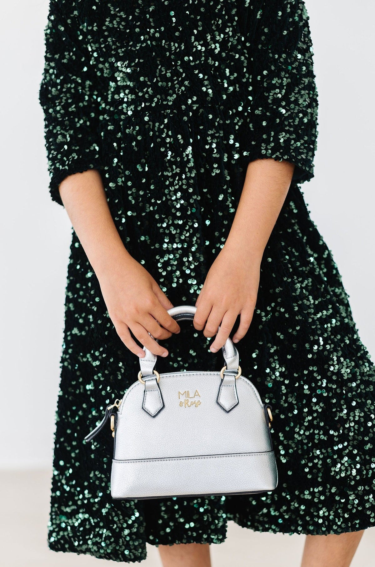 Hunter Green Velvet Sequin Dress - Image 8