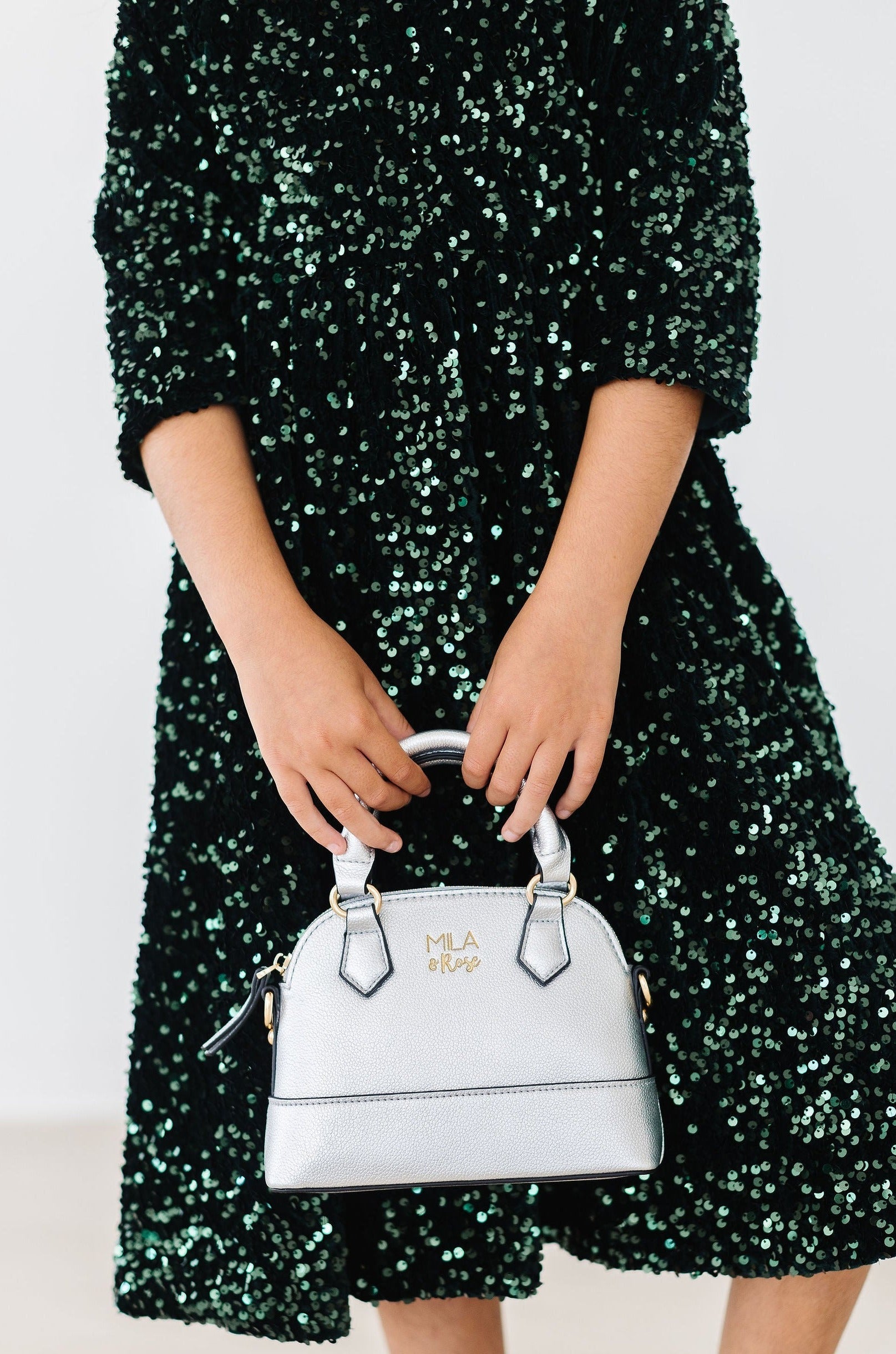 Hunter Green Velvet Sequin Dress - Image 8