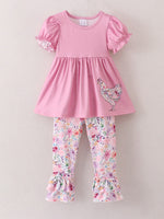 Rylee Faith Designs - Pink Girls Farm Animals Bell Bottoms outfit - alternate view 4