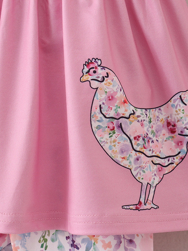 Rylee Faith Designs - Pink Girls Farm Animals Bell Bottoms outfit - alternate view 7
