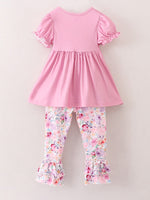 Rylee Faith Designs - Pink Girls Farm Animals Bell Bottoms outfit - alternate view 5