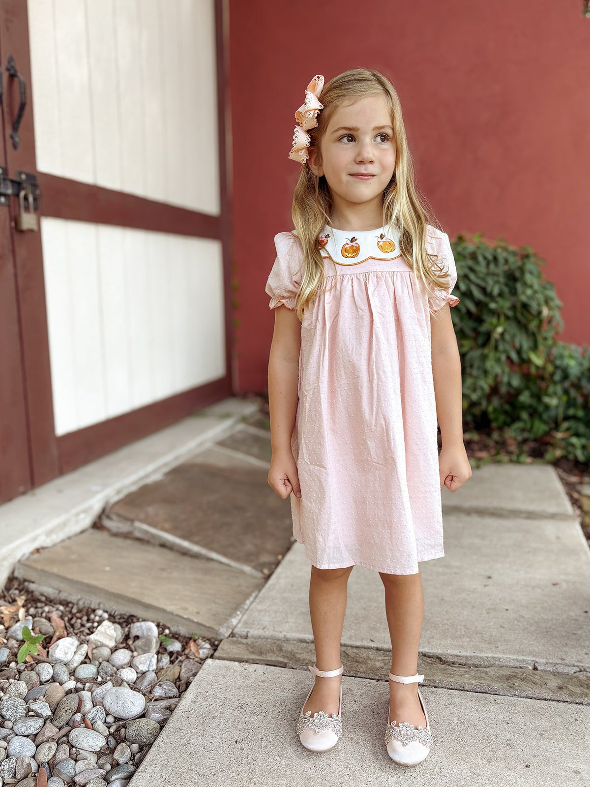 Rylee Faith Designs - Halloween Pumpkin Applique Girls Puff Sleeve Dress - alternate view 3
