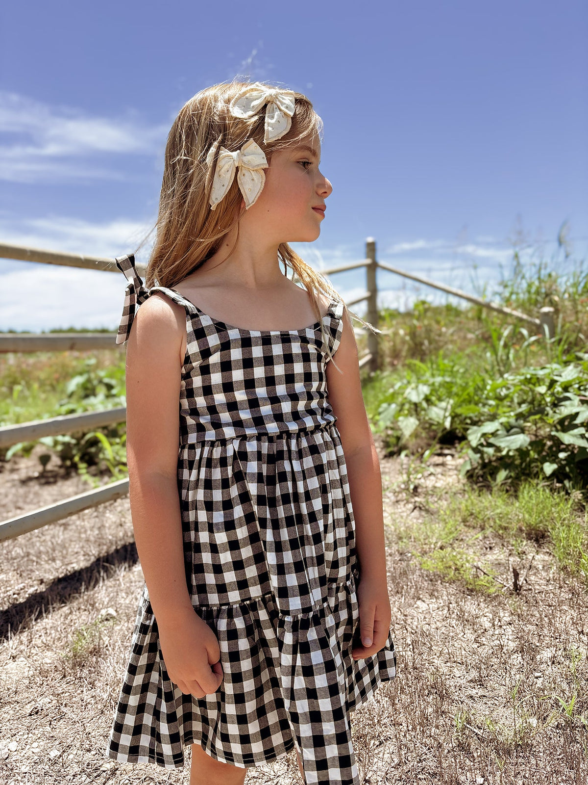 Rylee Faith Designs - Mommy & Me Plaid Girl Smocked Ruffle Dress - alternate view 2