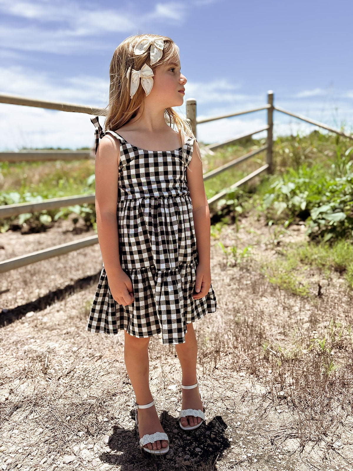 Rylee Faith Designs - Mommy & Me Plaid Girl Smocked Ruffle Dress