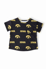 Iowa Black Tigerhawk Ruffle Pocket Tee